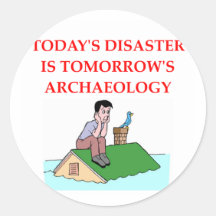 archaeology round stickers