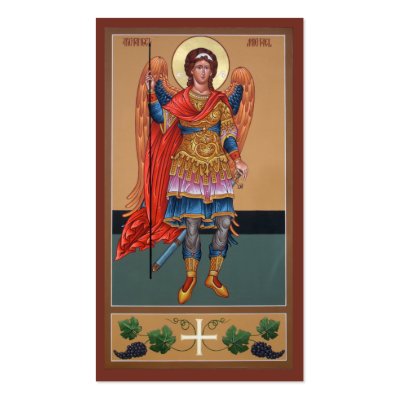 Archangel Michael Mini-Prayer Card Business Cards by bugbrain