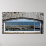 Arched Window with Fishing Harbor View Posters