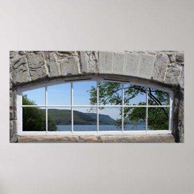 Arched Window with View of Sottish Loch Posters by SceneFromAWindow