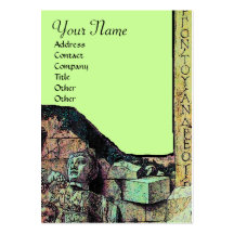 ARCHEO MONOGRAM ,bright green brown Business Card Template