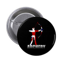 Archery British flag Archer UK GB Pinback Button