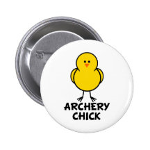 Archery Chick Pinback Button