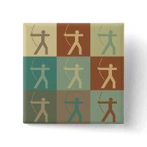 Archery Pop Art Pinback Buttons