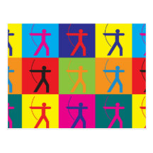 Archery Pop Art Post Card