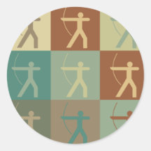 Archery Pop Art Round Sticker