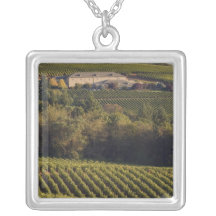 Archery Summit tan building sits atop hill Personalized Necklace