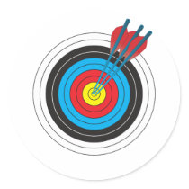 Archery Target with Arrows Sticker