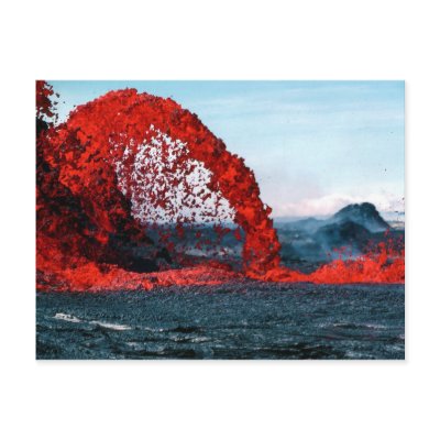 Arching Fountain of Lava from Pahoehoe Volcano by TheArts