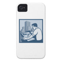 Architect Draftsman Drawing Buildings Retro Iphone 4 Cover