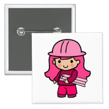Architect Girl Button