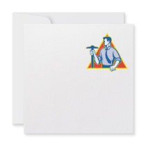 Architect Holding T-Square Side Retro Custom Invites