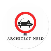 architect need round sticker