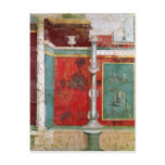 Architectural detail with a landscape post card