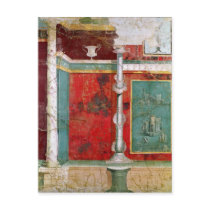 Architectural detail with a landscape post card