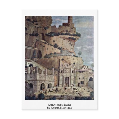 Architectural Ruins By Andrea Mantegna Post Cards by artpaintings