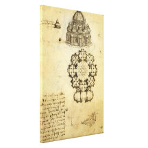Architectural Sketch by Leonardo da Vinci Canvas Prints