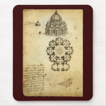 Architectural Sketch by Leonardo da Vinci Mousepads
