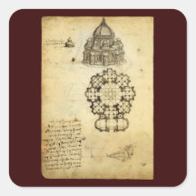 Architectural Sketch by Leonardo da Vinci Stickers