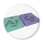 Arco as Ar Argon and Co Cobalt Fridge Magnet