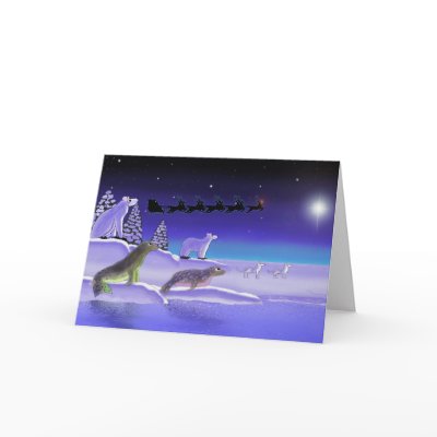 Arctic Christmas Eve Greeting Card by rclord