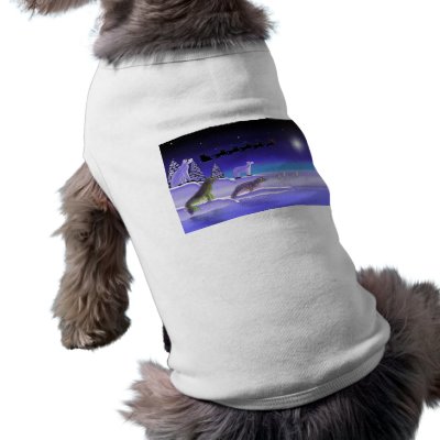 Arctic Christmas Eve Doggie Tee Shirt by rclord