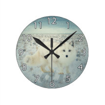 Arctic Fox Clock