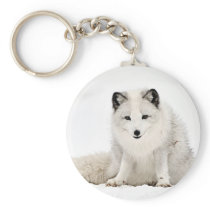 Arctic Fox in the Snow Key Chains
