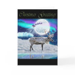 Arctic Reindeer & Santa Claus Christmas Fantasy Cards