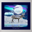 Arctic Reindeer & Santa Claus Christmas Fantasy posters