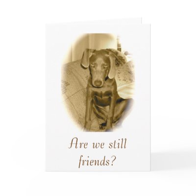 are we still friends? greeting card by evelinmorehead