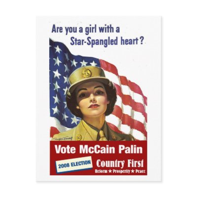 Are you a girl with a Star-Spangled Heart - Postca Post Card by sarahpalintees