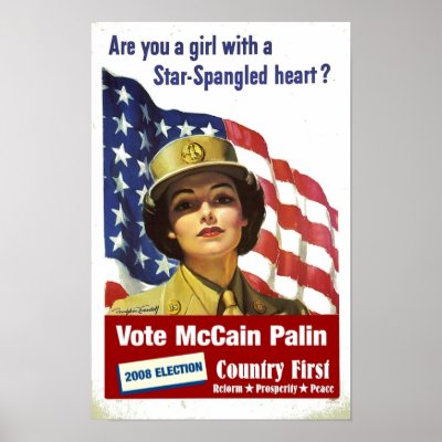 Are you a girl with a Star Spangled Heart?  Poster by sarahpalintees