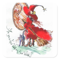 are You A Good WItch or a Bad Witch? Square Stickers