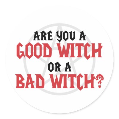 Are you a Good Witch or a Bad Witch Round Sticker by WildWitch