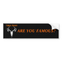 ARE YOU FAMOUS? FAMOUSHUNTERS.COM bumper stickers