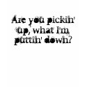 Are you pickin' up, what I'm puttin' down? t-shirts