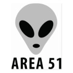 area 51 - alien head post cards