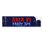 Area 51 funny party alien cartoon art sticker bumper stickers
