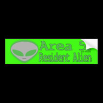 Area 51 Resident Alien bumper stickers