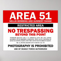 Area 51 - Restricted Area Print