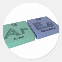 Ares as Ar Argon and Es Einsteinium Sticker