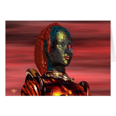ARES - CYBORG 2 GREETING CARDS by bulgan_lumini