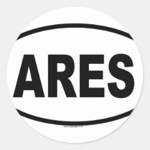 ARES ROUND STICKER