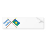 Argentina and Buenos Aires Crossed Flags Bumper Sticker
