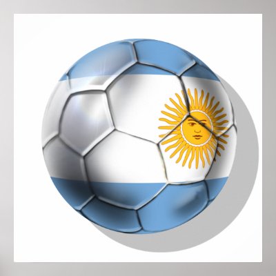 Argentina Argentine Soccer Ball Shirts Print by SoccerJersey