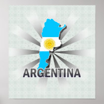 Argentina Flag Map 2.0 Posters