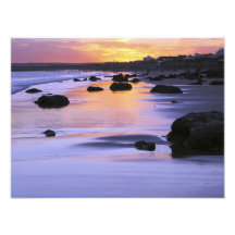Argentina, Las Grutas. The beach at sunset. Photograph
