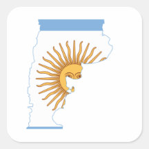 ARGENTINA MAP SQUARE STICKERS