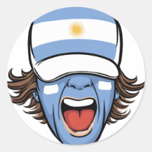 Argentina sports fan round stickers